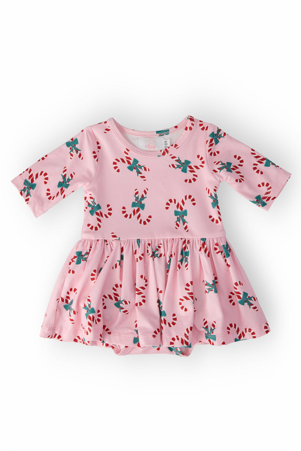 Candy Cane Cutie 3/4 Sleeve Twirl Bodysuit - Mila & Rose ®