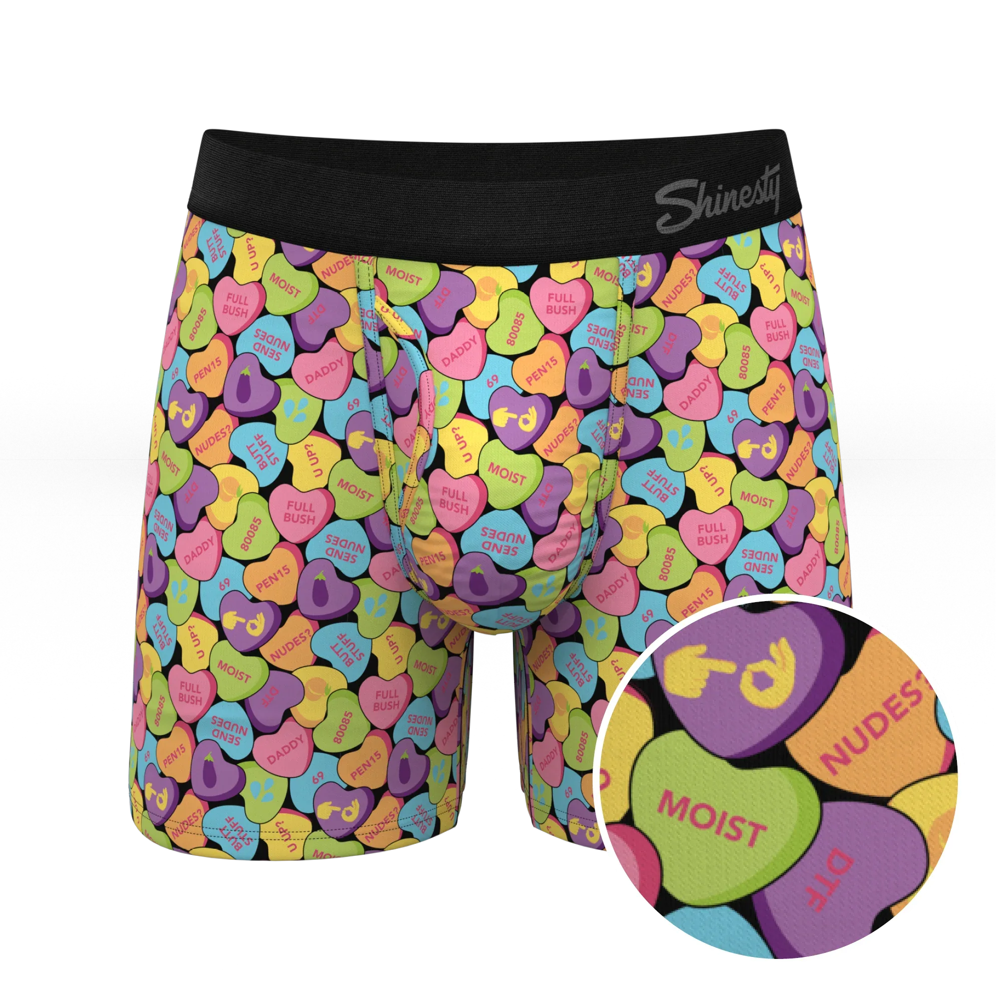 The Candy Crush | Candy Hearts Ball Hammock® Pouch Underwear With Fly - Shinesty - Flyclothing LLC