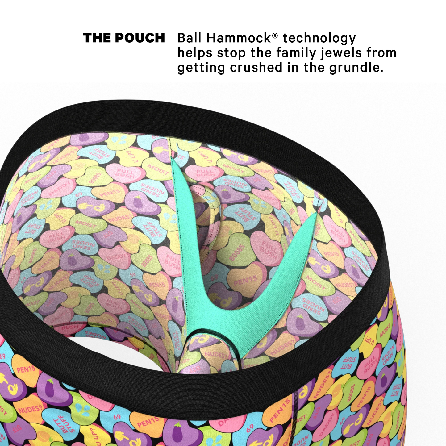 The Candy Crush | Candy Hearts Ball Hammock® Pouch Underwear With Fly - Shinesty - Flyclothing LLC
