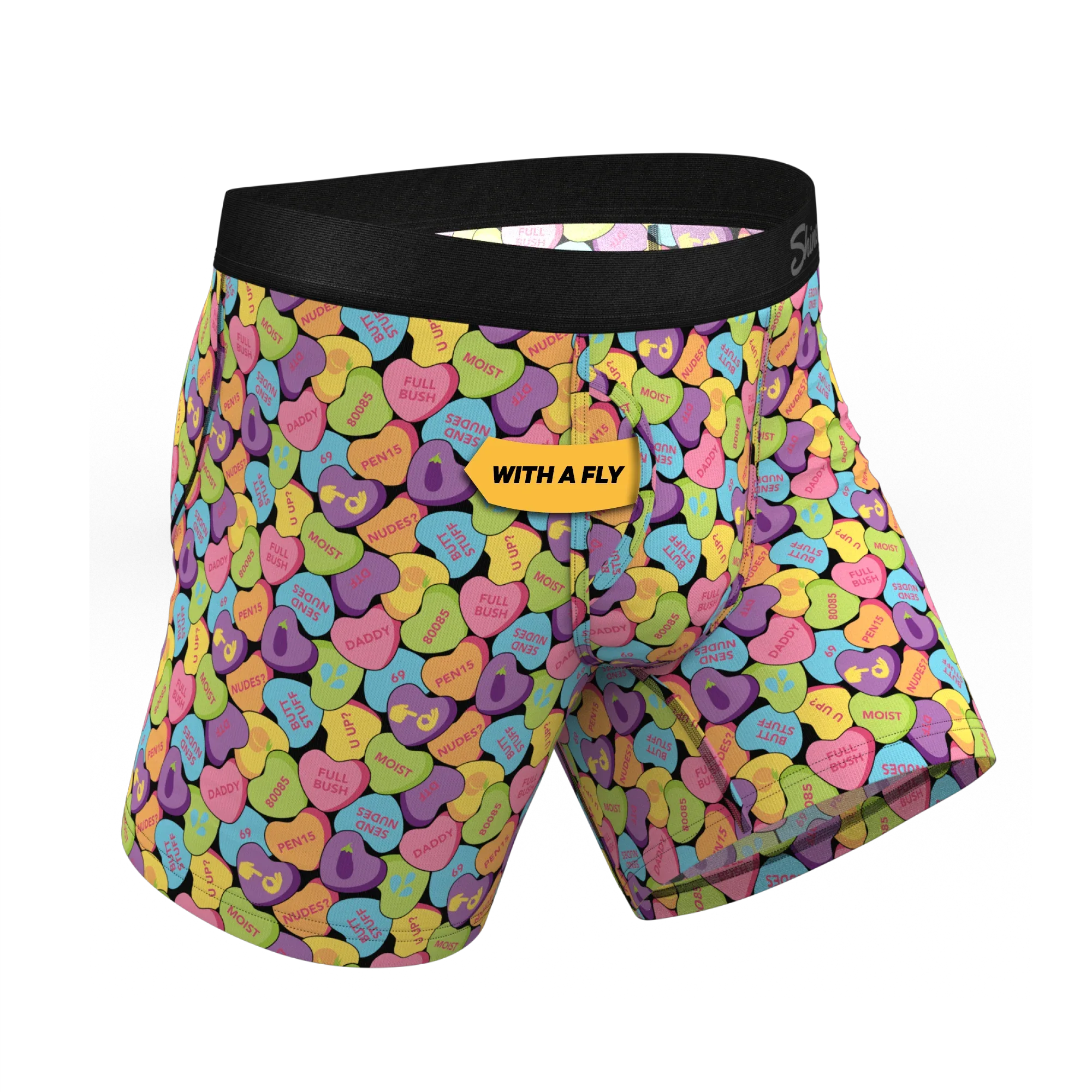 The Candy Crush | Candy Hearts Ball Hammock® Pouch Underwear With Fly - Shinesty - Flyclothing LLC
