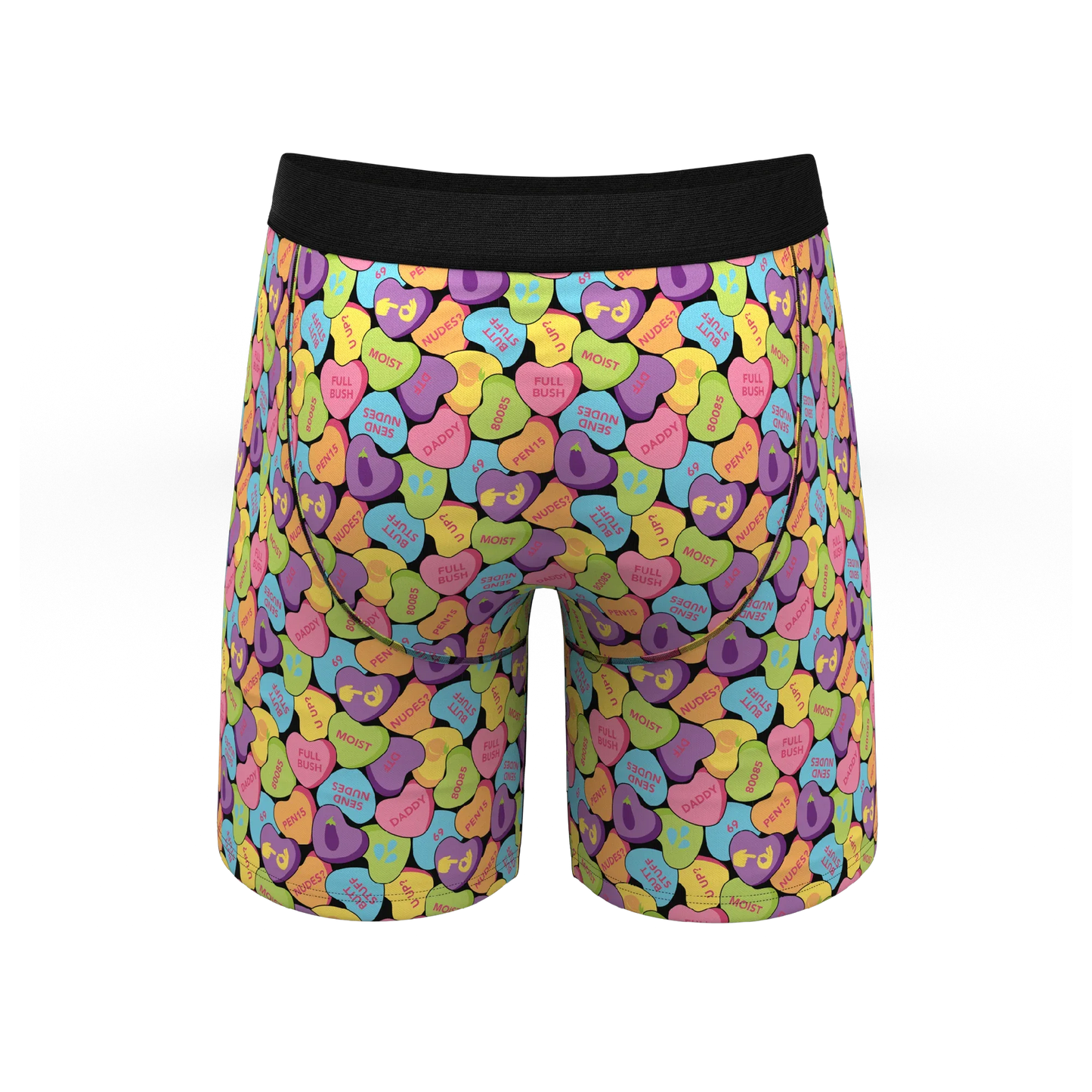 The Candy Crush | Candy Hearts Long Leg Ball Hammock® Pouch Underwear With Fly - Shinesty - Flyclothing LLC