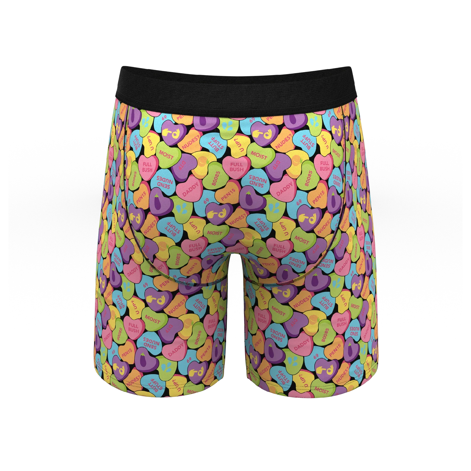 The Candy Crush | Candy Hearts Long Leg Ball Hammock® Pouch Underwear With Fly - Shinesty - Flyclothing LLC