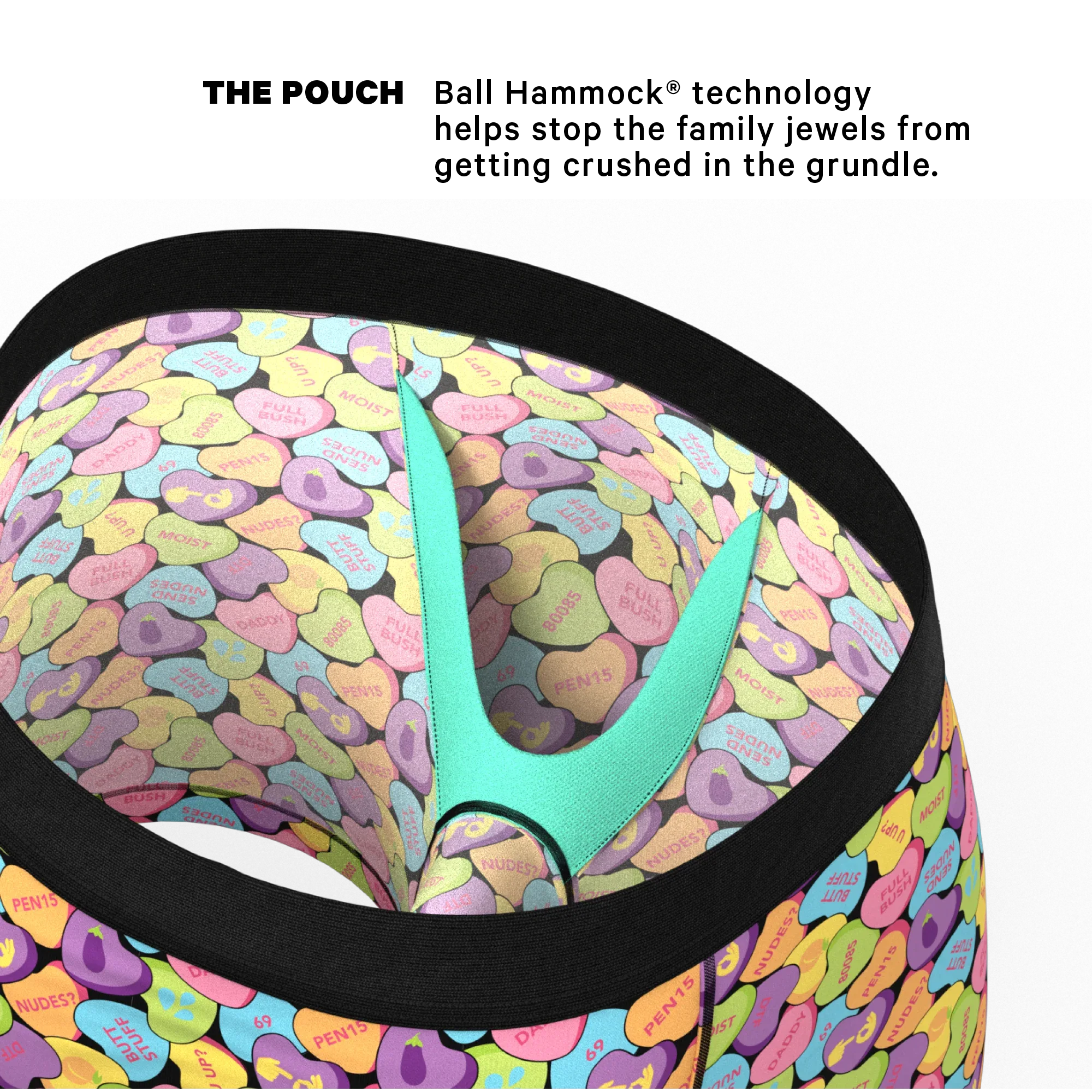 The Candy Crush | Candy Hearts Ball Hammock® Pouch Underwear - Shinesty - Flyclothing LLC