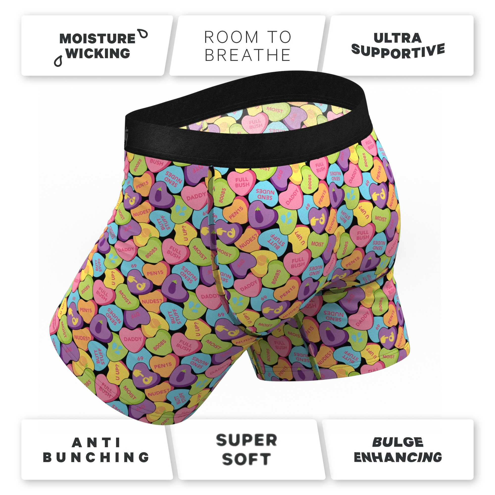 The Candy Crush | Candy Hearts Ball Hammock® Pouch Underwear - Shinesty - Flyclothing LLC