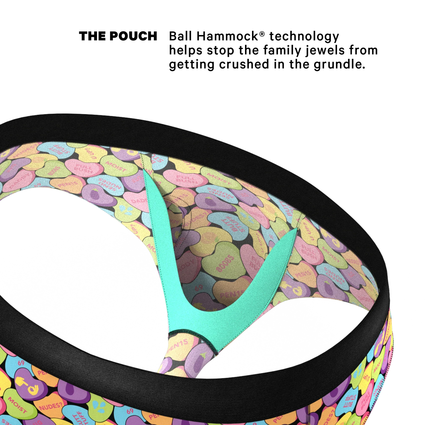 The Candy Crush | Candy Hearts Ball Hammock® Pouch Underwear Briefs - Shinesty - Flyclothing LLC