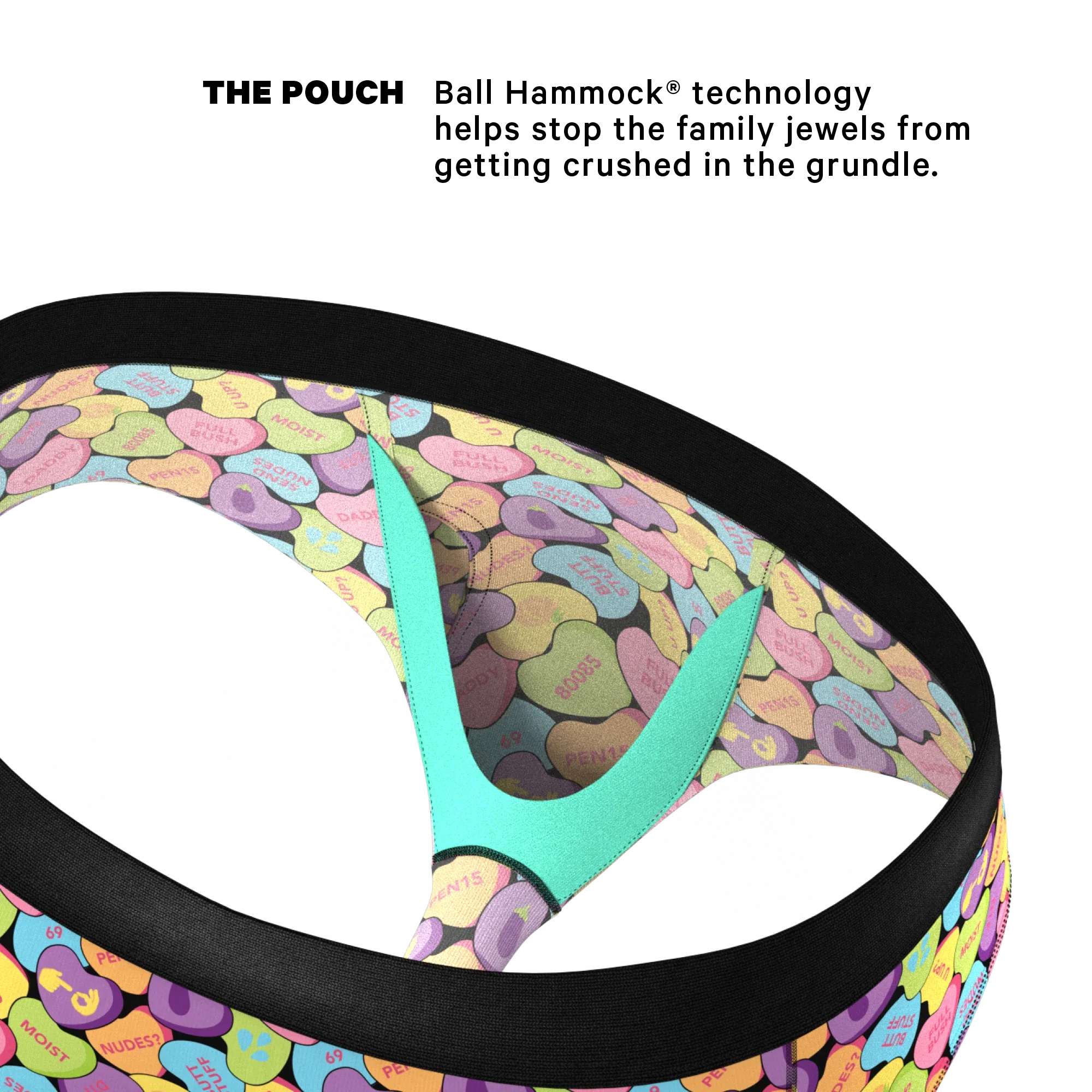 The Candy Crush | Candy Hearts Ball Hammock® Pouch Underwear Briefs - Shinesty - Flyclothing LLC