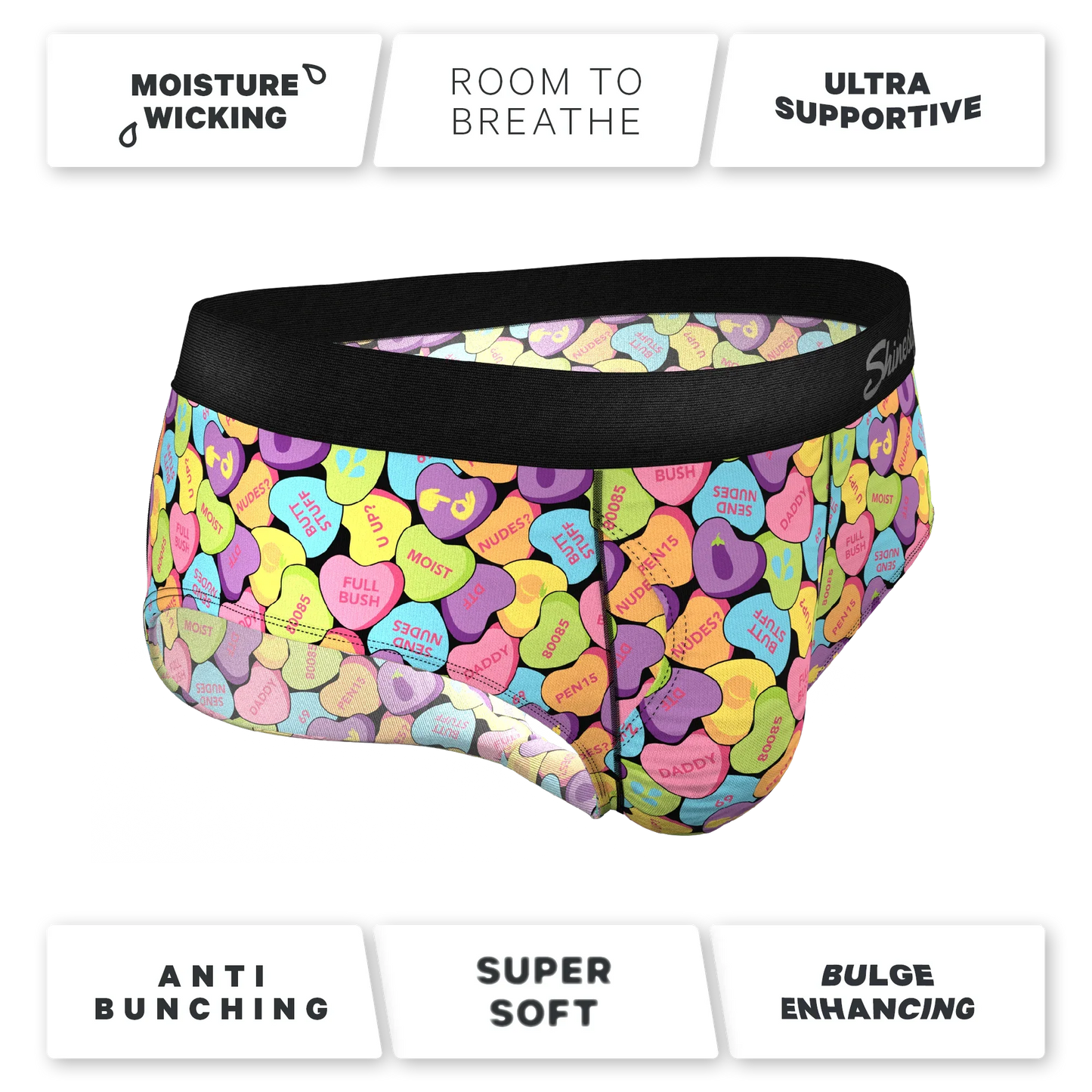 The Candy Crush | Candy Hearts Ball Hammock® Pouch Underwear Briefs - Shinesty - Flyclothing LLC