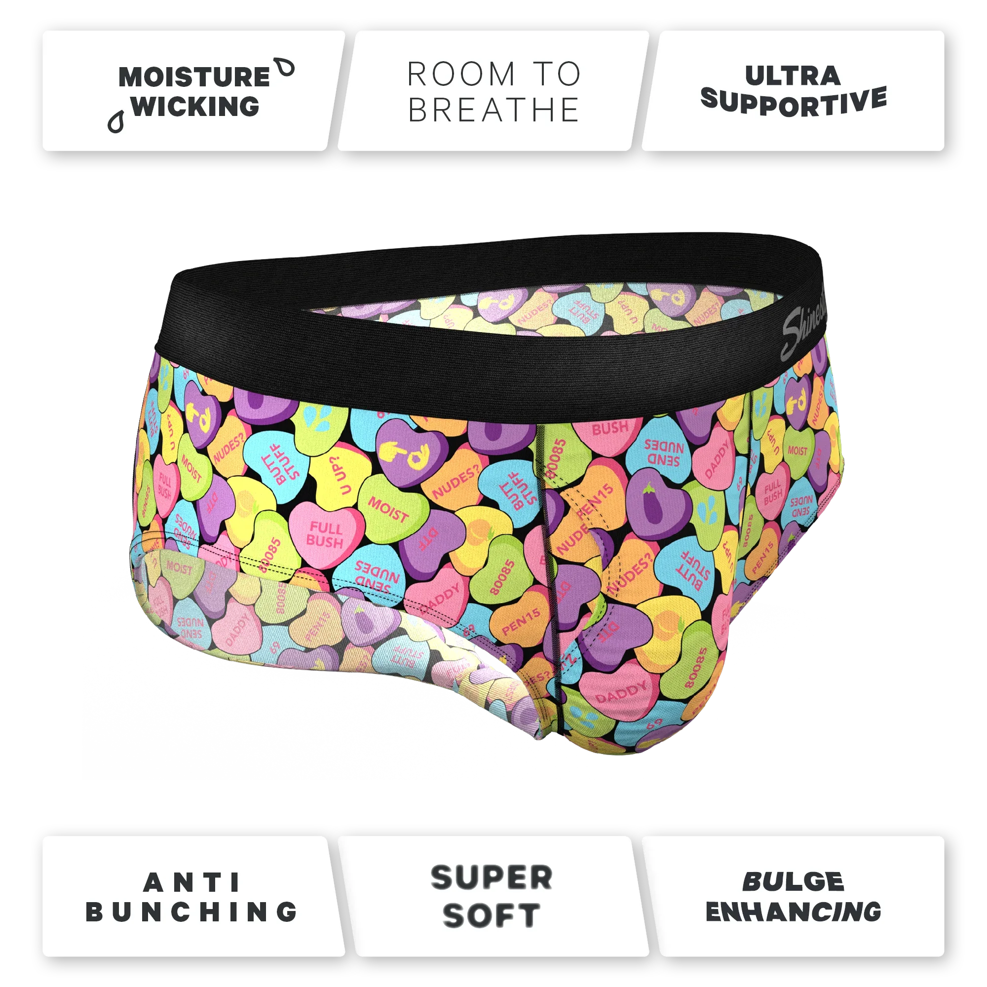 The Candy Crush | Candy Hearts Ball Hammock® Pouch Underwear Briefs - Shinesty - Flyclothing LLC