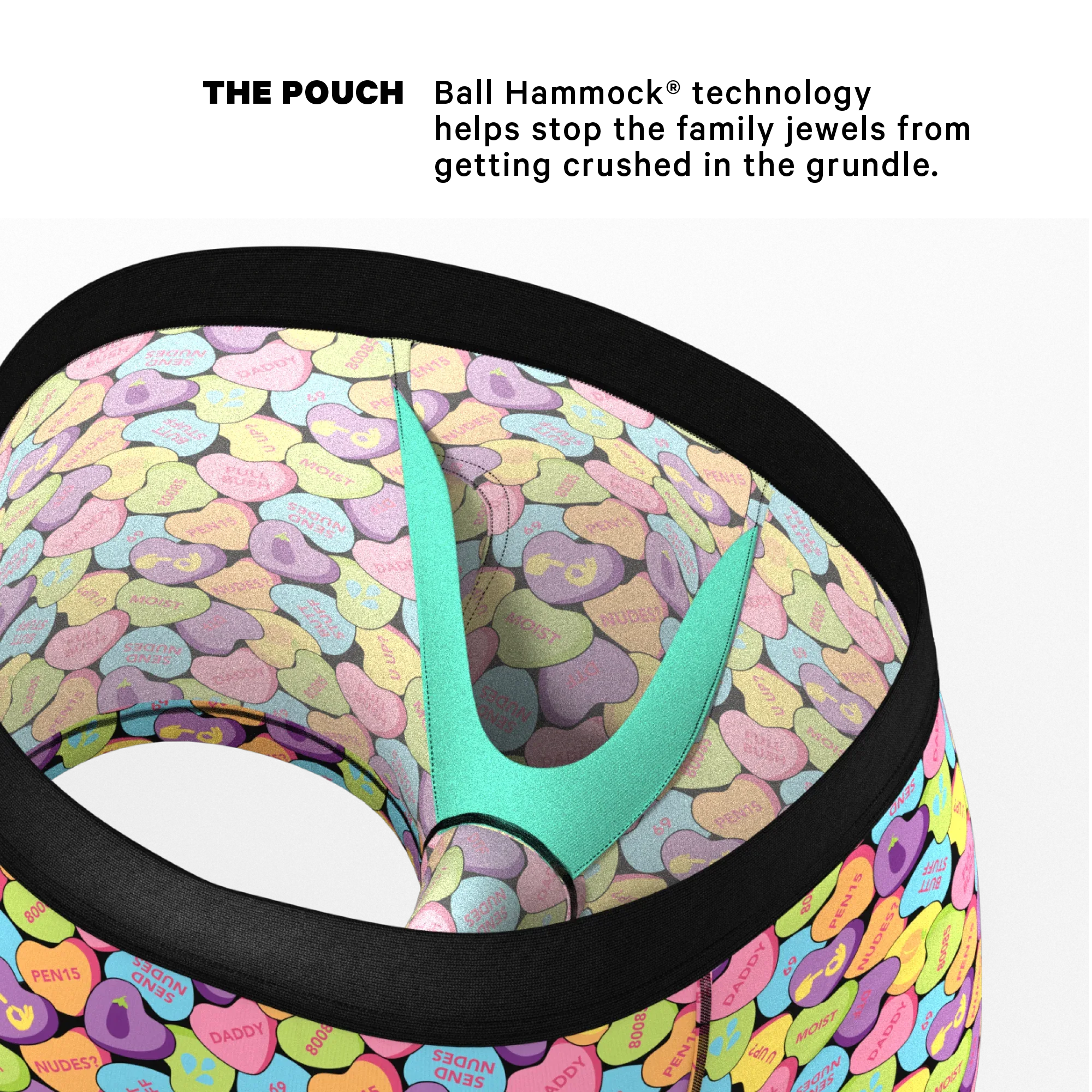The Candy Crush | Candy Hearts Ball Hammock® Pouch Trunks Underwear - Shinesty - Flyclothing LLC