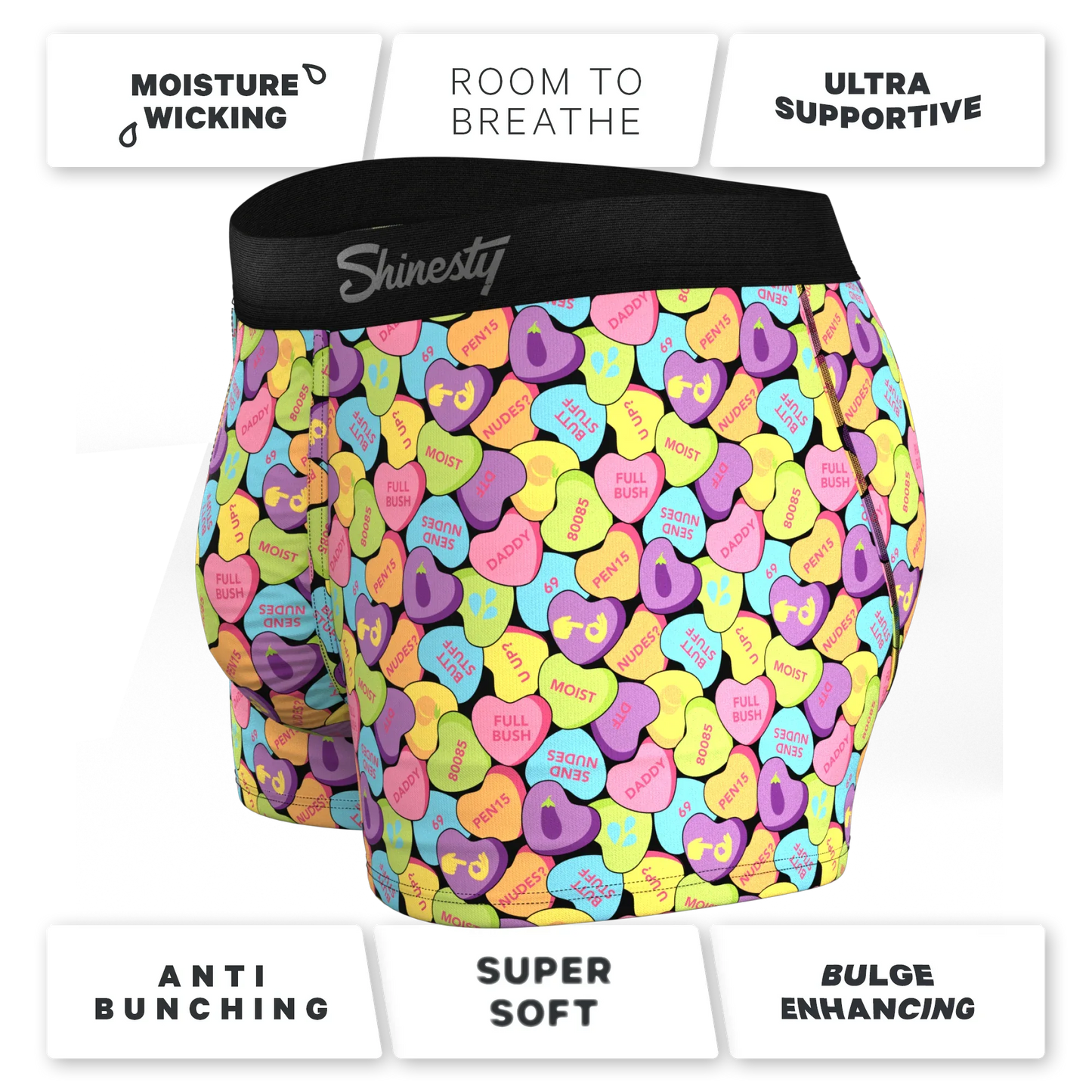 The Candy Crush | Candy Hearts Ball Hammock® Pouch Trunks Underwear - Shinesty - Flyclothing LLC
