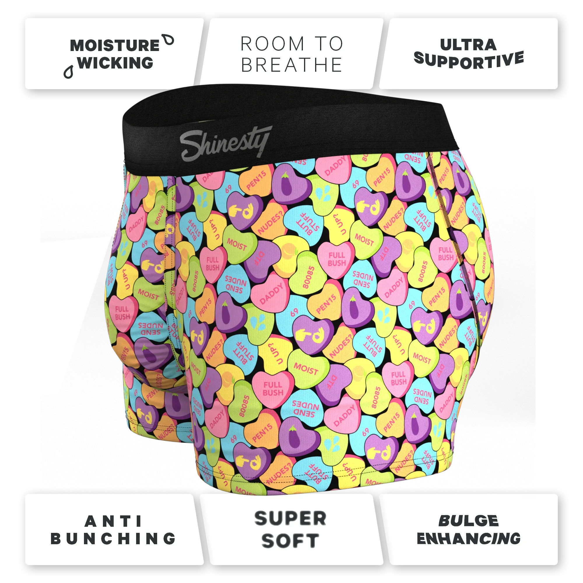 The Candy Crush | Candy Hearts Ball Hammock® Pouch Trunks Underwear - Shinesty - Flyclothing LLC