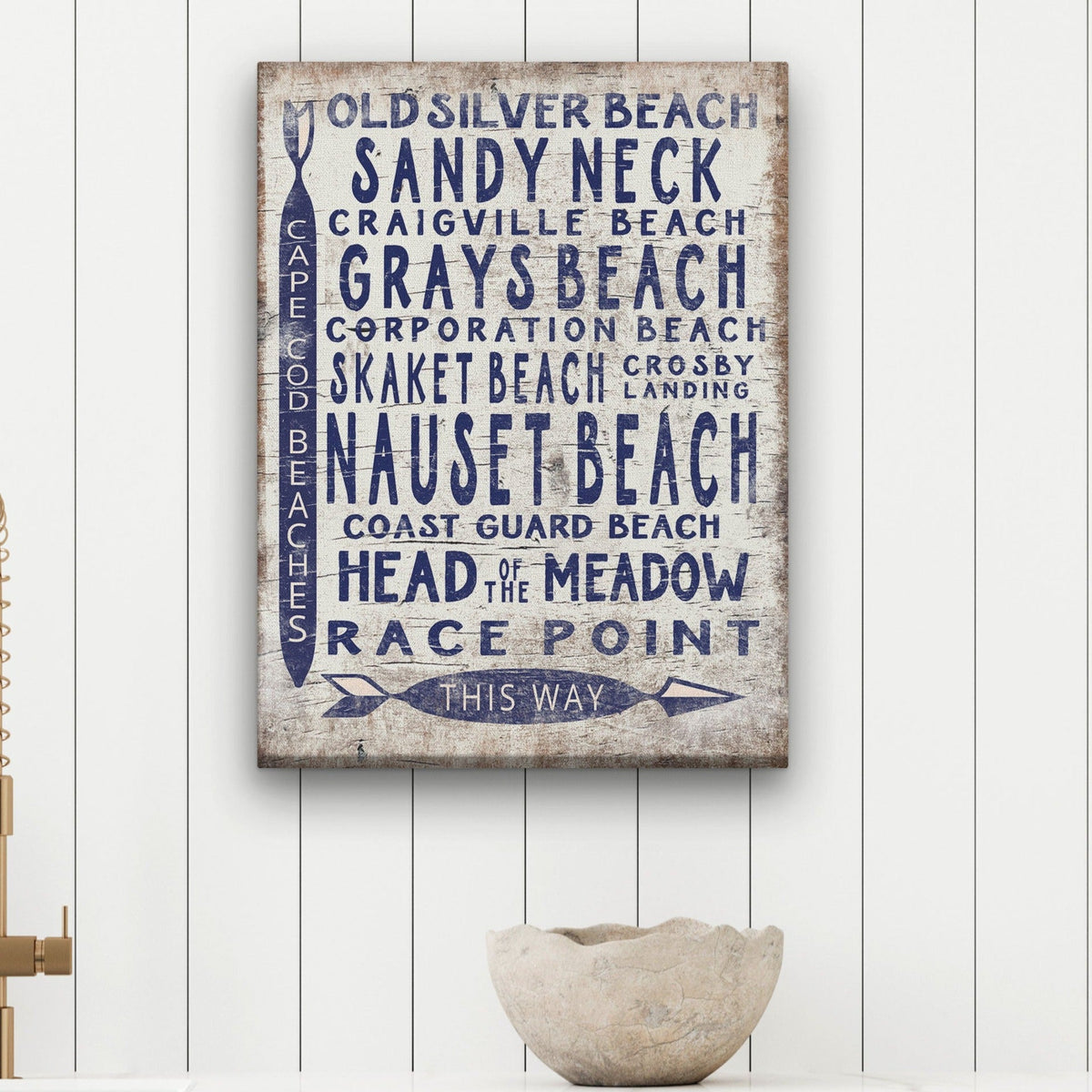 Vintage Cape Cod Beach Sign | Nauset Craigville Race Point Sandy Neck - Off The Square Designs - Flyclothing LLC