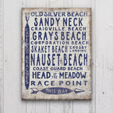 Vintage Cape Cod Beach Sign | Nauset Craigville Race Point Sandy Neck - Off The Square Designs - Flyclothing LLC