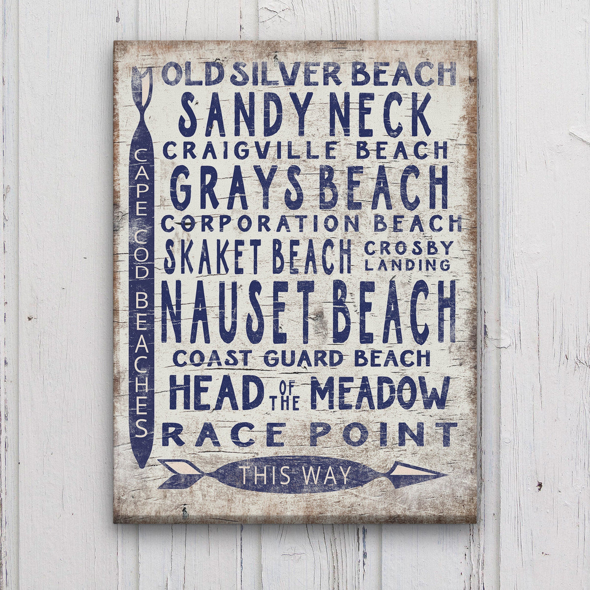 Vintage Cape Cod Beach Sign | Nauset Craigville Race Point Sandy Neck - Off The Square Designs - Flyclothing LLC