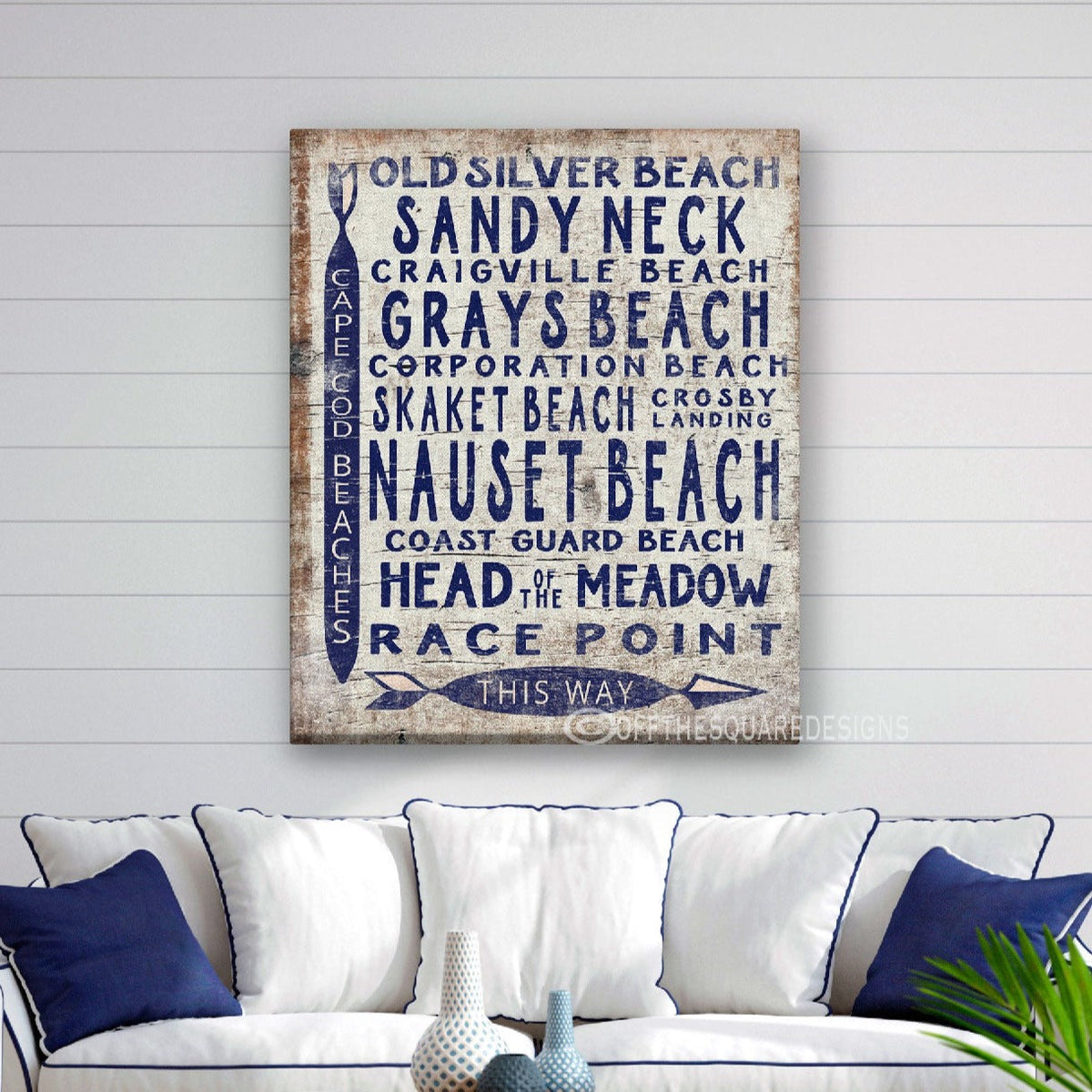 Vintage Cape Cod Beach Sign | Nauset Craigville Race Point Sandy Neck - Off The Square Designs - Flyclothing LLC