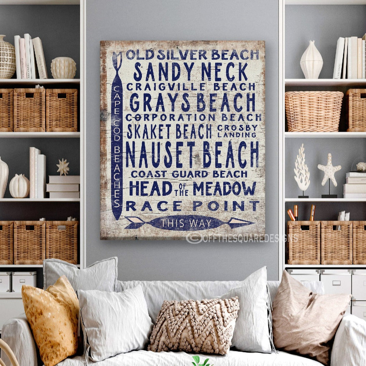 Vintage Cape Cod Beach Sign | Nauset Craigville Race Point Sandy Neck - Off The Square Designs - Flyclothing LLC