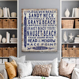 Vintage Cape Cod Beach Sign | Nauset Craigville Race Point Sandy Neck - Off The Square Designs - Flyclothing LLC