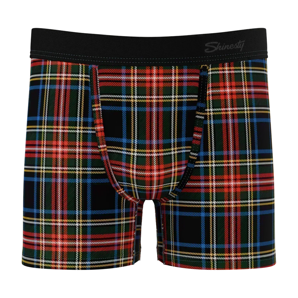 The Cappuccino | Holiday Tartan Plaid Boy's Boxer Briefs - Shinesty - Flyclothing LLC