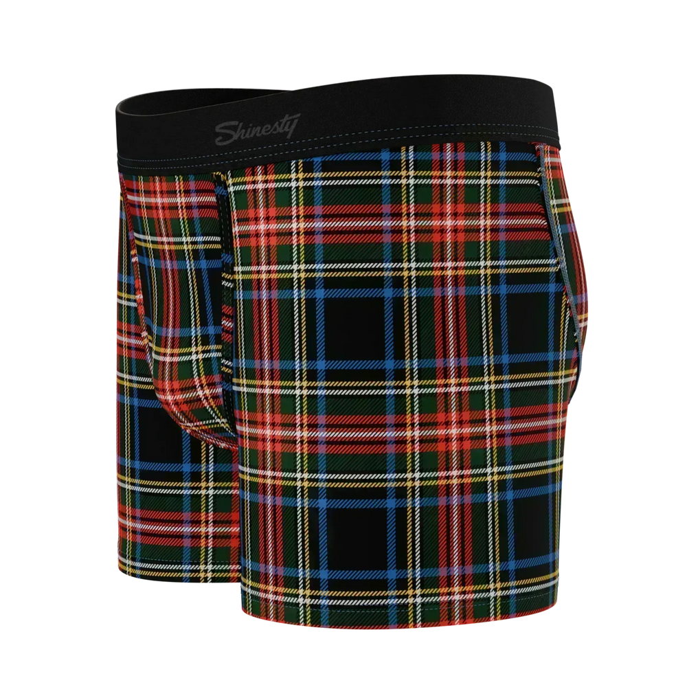 The Cappuccino | Holiday Tartan Plaid Boy's Boxer Briefs - Shinesty - Flyclothing LLC