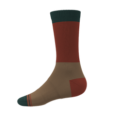 The Car Camper | Earth Tone Color Block Heel Hammock™ Crew Socks - Shinesty
