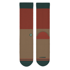 The Car Camper | Earth Tone Color Block Heel Hammock™ Crew Socks - Shinesty