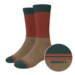 The Car Camper | Earth Tone Color Block Heel Hammock™ Crew Socks - Shinesty