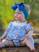Fall Floral Smocked Girls Bloomer Set - Rylee Faith Designs - Flyclothing LLC