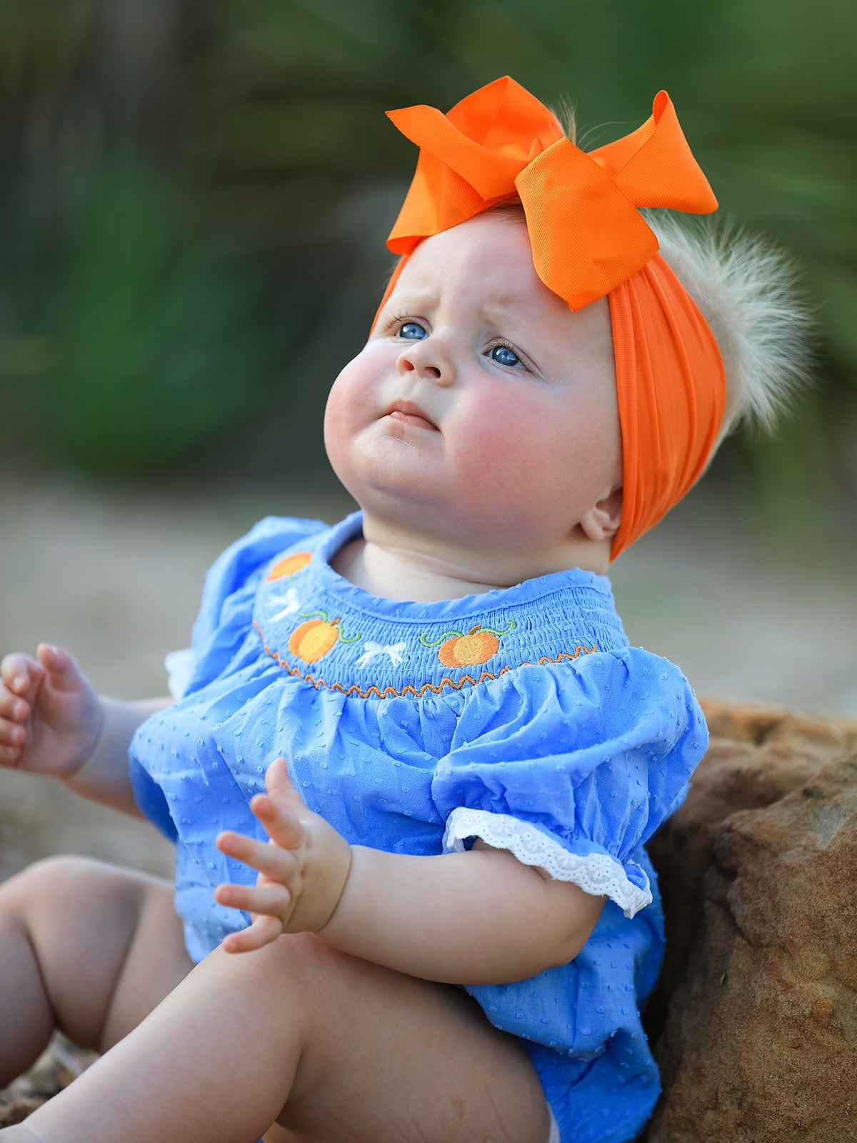 Halloween Thanksgiving Pumpkin Smocked Bubble Romper - Rylee Faith Designs - Flyclothing LLC