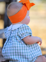 Fall Halloween & Thanksgiving Applique Plaid Girls Bloomers Romper Set - Rylee Faith Designs - Flyclothing LLC