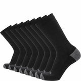 8 Pairs Carbon - Casual Crew Midweight Merino Wool Sock - GRIP6 - Flyclothing LLC