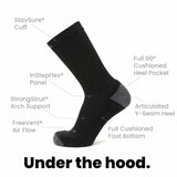 Carbon - Casual Crew Midweight Merino Wool Sock - GRIP6 - Flyclothing LLC