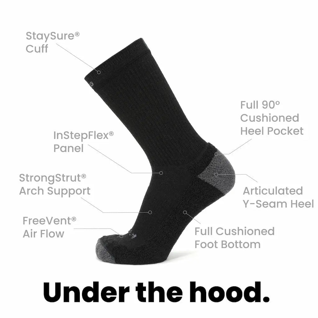 Carbon - Casual Crew Midweight Merino Wool Sock - GRIP6 - Flyclothing LLC