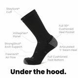 3 Pack Carbon - Casual Crew Midweight Merino Wool Sock - GRIP6 - Flyclothing LLC