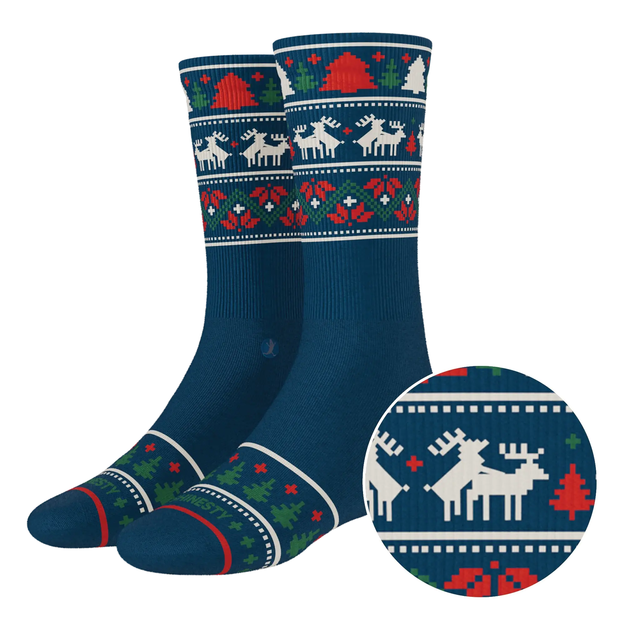 The Caribou Lous | Christmas Deer Heel Hammock™ Crew Socks - Shinesty - Flyclothing LLC