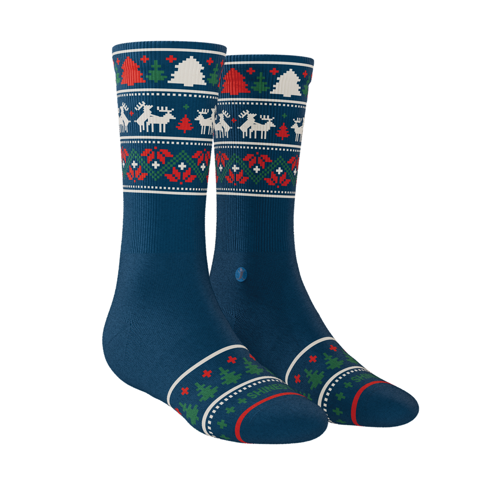 The Caribou Lous | Christmas Deer Heel Hammock™ Crew Socks - Shinesty - Flyclothing LLC