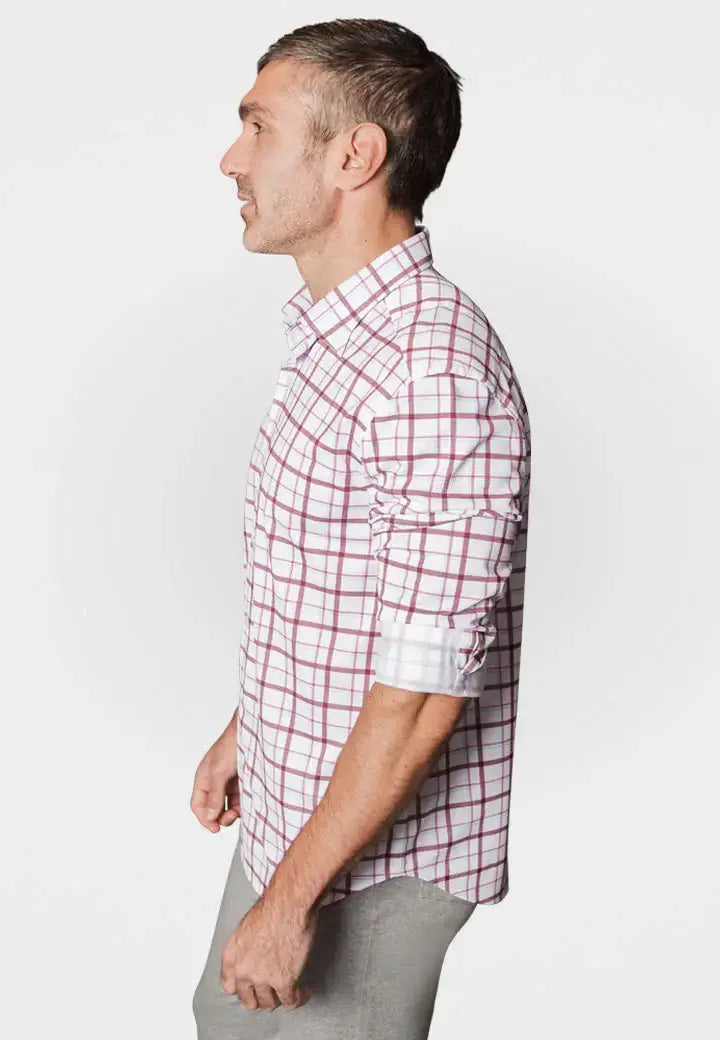 Carnaby Plaid Long Sleeve Tech Shirt - Buki - Flyclothing LLC