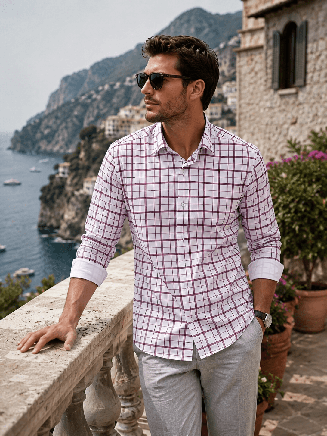 Carnaby Plaid Long Sleeve Tech Shirt - Buki - Flyclothing LLC