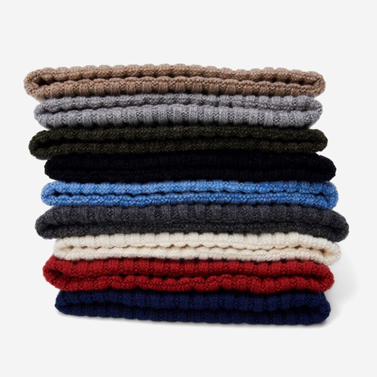 Milano (brown) - Italian 100% cashmere ribbed beanie (unisex)