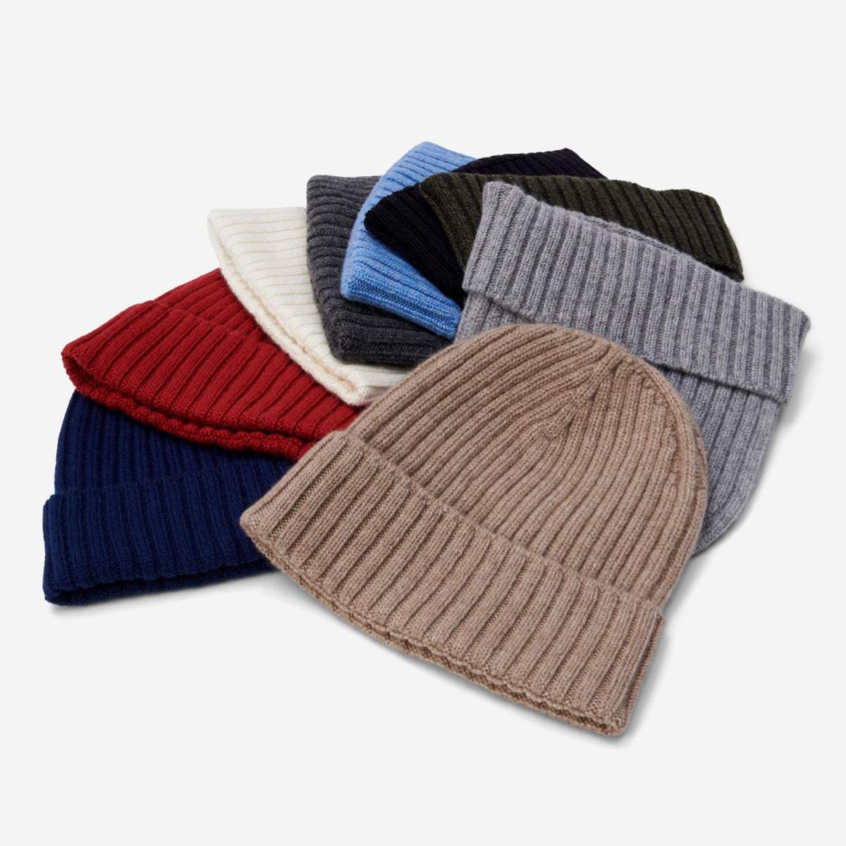 Milano (red) - Italian 100% cashmere ribbed beanie (unisex)