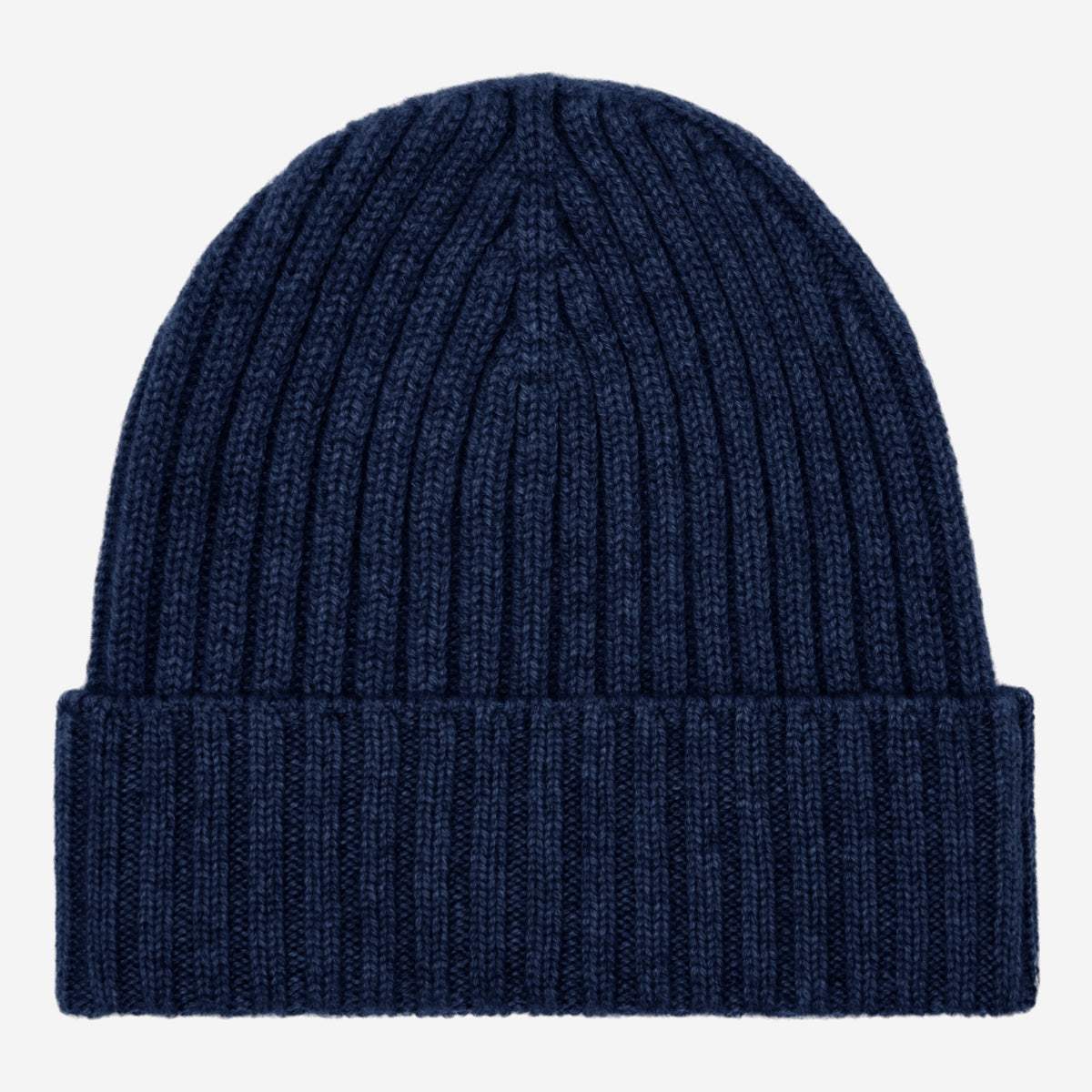 Milano (navy blue) - Italian 100% cashmere ribbed beanie (unisex) - Leather Gloves Online - Flyclothing LLC