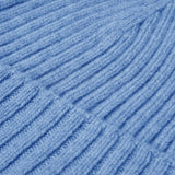 Milano (light blue) - Italian 100% cashmere ribbed beanie (unisex) - Leather Gloves Online - Flyclothing LLC
