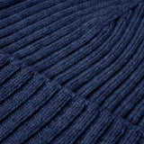 Milano (navy blue) - Italian 100% cashmere ribbed beanie (unisex) - Leather Gloves Online - Flyclothing LLC