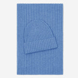 Milano (light blue) - Italian 100% cashmere ribbed beanie (unisex) - Leather Gloves Online - Flyclothing LLC