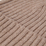 Milano (brown) - Italian 100% cashmere ribbed beanie (unisex)