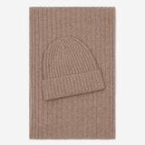 Milano (brown) - Italian 100% cashmere ribbed beanie (unisex)
