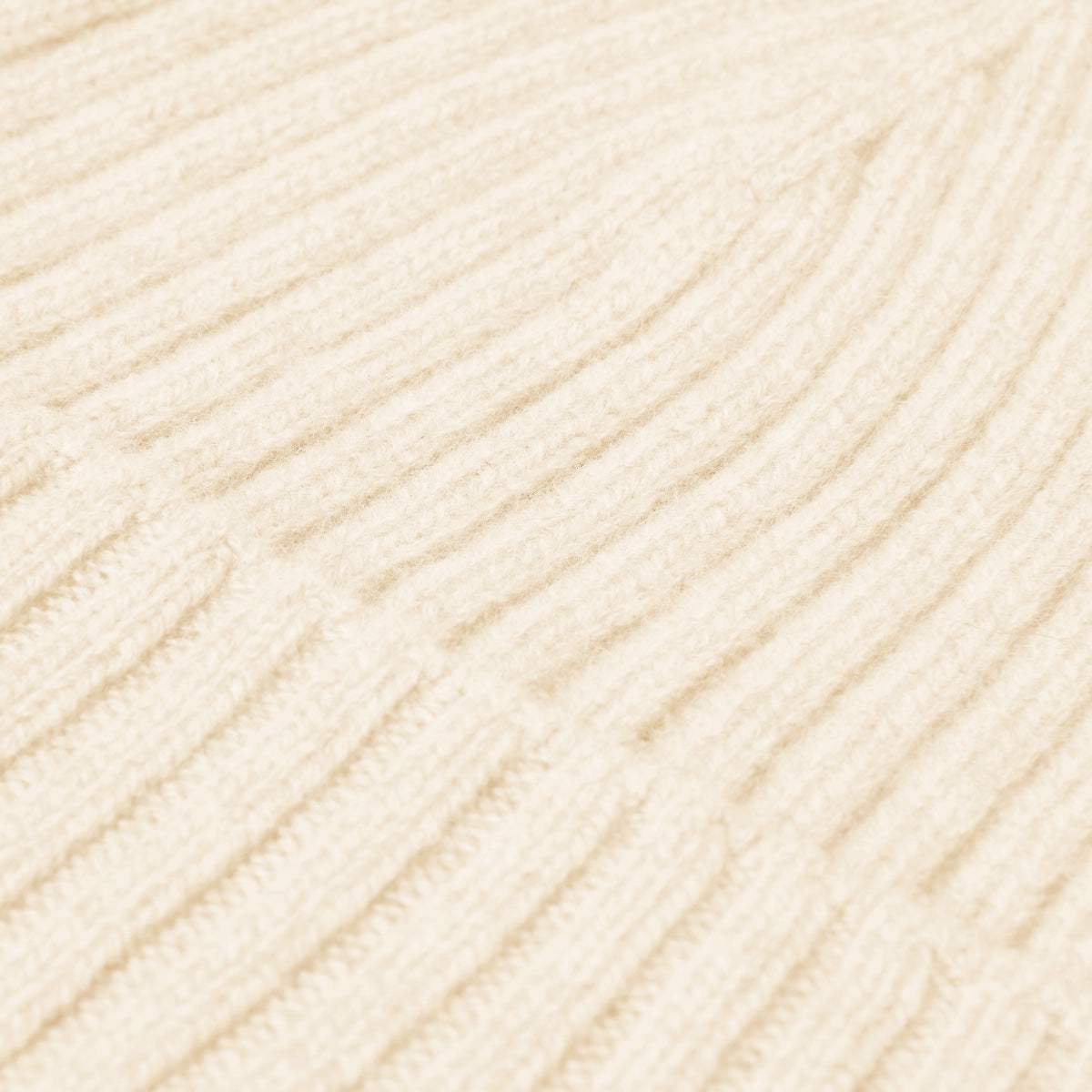 Milano (cream) - Italian 100% cashmere ribbed beanie (unisex)