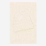 Milano (cream) - Italian 100% cashmere ribbed beanie (unisex)