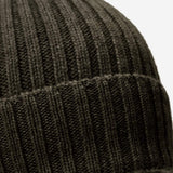 Milano (dark green) - Italian 100% cashmere ribbed beanie (unisex)