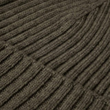 Milano (dark green) - Italian 100% cashmere ribbed beanie (unisex)