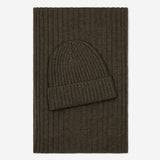 Milano (dark green) - Italian 100% cashmere ribbed beanie (unisex)
